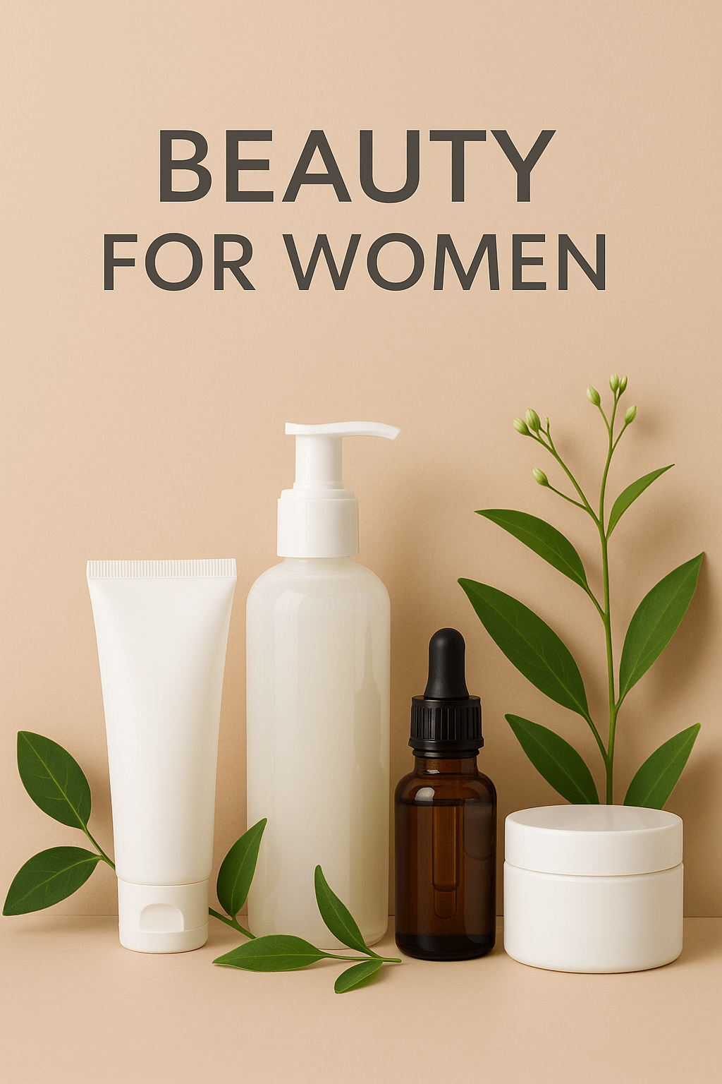 Elegant beauty collection featuring skincare products for women, highlighting confidence and natural elegance.